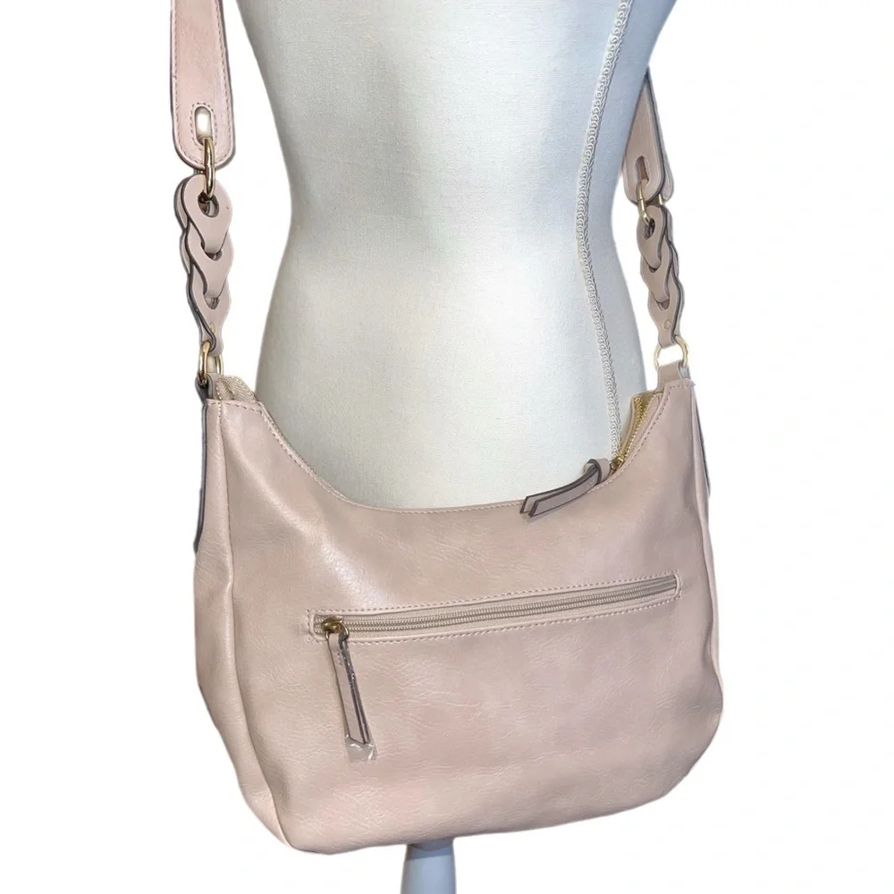 Rosetti Beige Hobo Bag Crossbody‎ Gold Detail NWOT